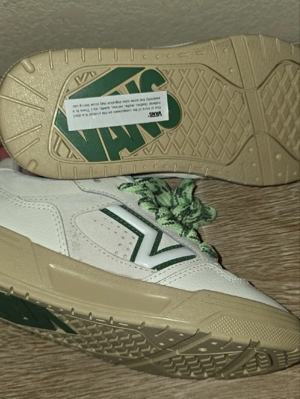 New Balance Kids White Sneakers with Green Accents
